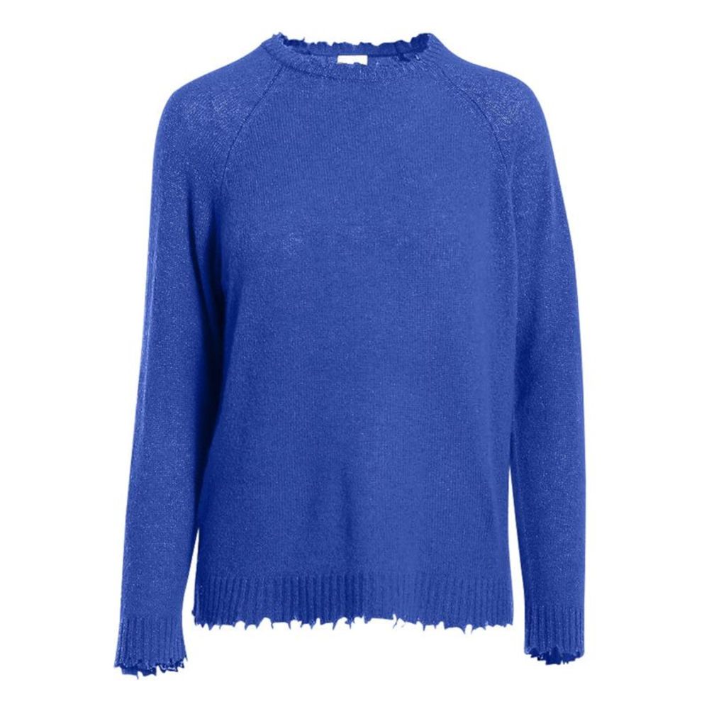 MINNIEROSE Womens Blue Cashmere Chewed Hem Long Sleeve Wear To Work Sweater XL